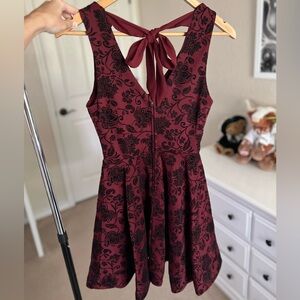 B Darlin Dress with Velvet Floral Detailing